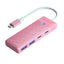 Orico PAPW2AC-C3-C3 USB Hub 4 prievadų 2x USB-A 3.0 1x USB-C 3.0 su USB-C PD 100W 0.15m - rožinė -- USB Hubs