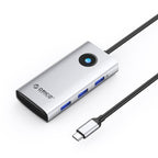 Orico PW11 6-in-1 USB-C jungimo stotis 3x USB-A 3.0 1x USB-C 3.0 1x USB-C PD 100 W 1x HDMI 4K 30Hz - Sidabrinė -- Docking...