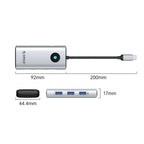Orico PW11 6-in-1 USB-C jungimo stotis 3x USB-A 3.0 1x USB-C 3.0 1x USB-C PD 100 W 1x HDMI 4K 30Hz - Sidabrinė -- Docking...
