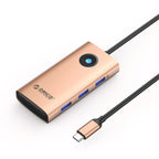 Orico PW11 6in1 USB-C dokinimo stotis 3x USB-A 3.0 1x USB-C PD 100W 1x HDMI 4K 30Hz 1x RJ45 2.5G Ethernet - Rožinė spalva...