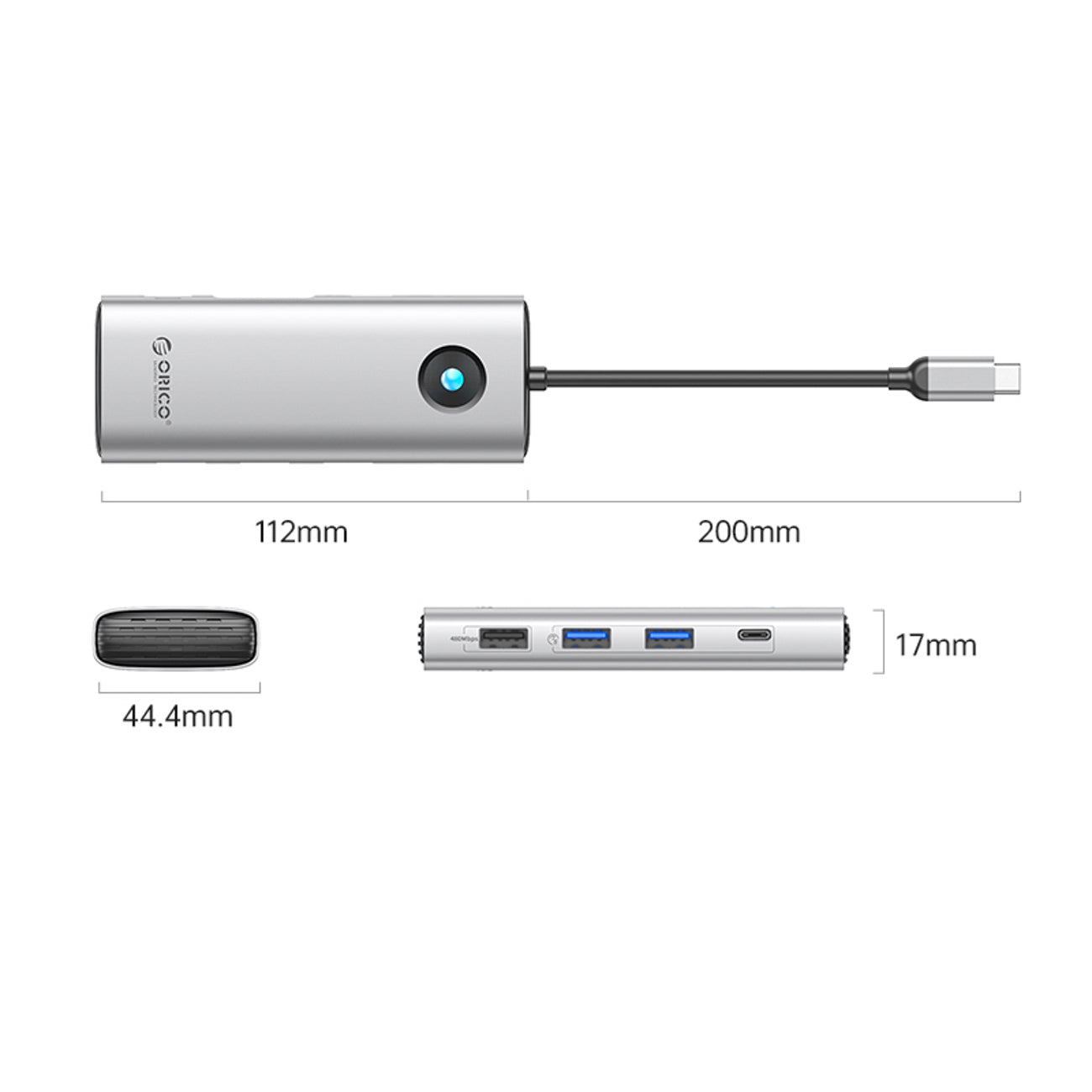 Orico PW11 8in1 USB-C dokavimo stotis 2x USB-A 3.0 1x USB-A 2.0 1x USB-C 3.0 1x USB-C PD 100W 1x HDMI 4K 60Hz 1x VGA...