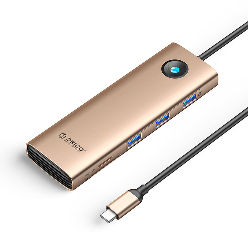 Orico PW11 9in1 USB-C dokavimo stotis 3x USB-A 3.0 1x USB-C PD 100 1x HDMI 4K 60Hz 1x VGA 1080P 60Hz 1x microSD/SD 1x...