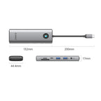 Orico PW11 9in1 USB-C Dokavimo stotis 2x USB-A 3.0 1x USB-C 3.0 1x USB-C PD 100 1x HDMI 4K 60Hz 1x microSD/SD 1x RJ45...