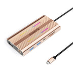 Orico XDR 12in1 RGB USB-C prijungimo stotis 3x USB-A USB-C PD 100W HDMI 4K VGA RJ45 Gigabit SD ir microSD kortelės...