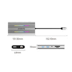 Orico XDR 12in1 RGB USB-C prijungimo stotis USB-A USB-C 2x HDMI 4K 60Hz DisplayPort 4K 60Hz RJ45 Gigabit PD 100W SD ir...