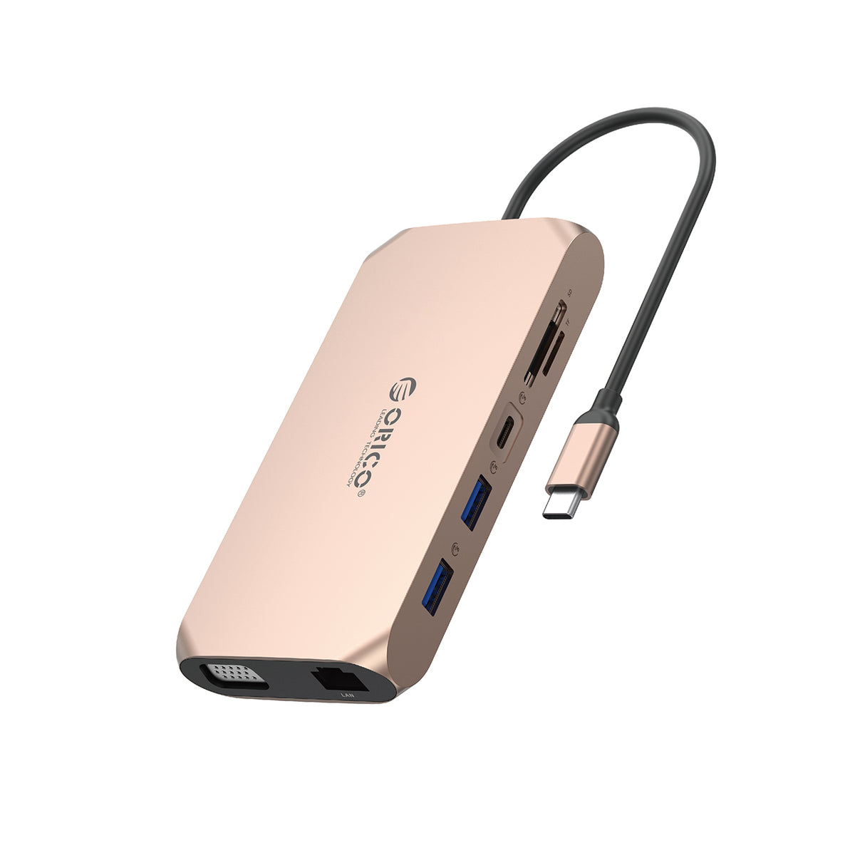 Orico XCR 12in1 USB-C pristarto stotis 2x USB-A 3.1 1x USB-A 2.0 1x USB-C PD 100W 1x USB-C 3.1 2x HDMI 2.0 4K 60 Hz 1x...