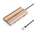 Orico XDR 12-in-1 USB-C stotis USB-A USB-C HDMI 4K VGA RJ45 Gigabit PD 100W SD ir microSD kortelės skaitytuvas - Rožinė...