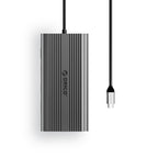 Orico XDR 12in1 USB-C stotis USB-A USB-C HDMI 4K VGA RJ45 Gigabit PD 100W SD ir microSD kortelės skaitytuvas - Pilka --...