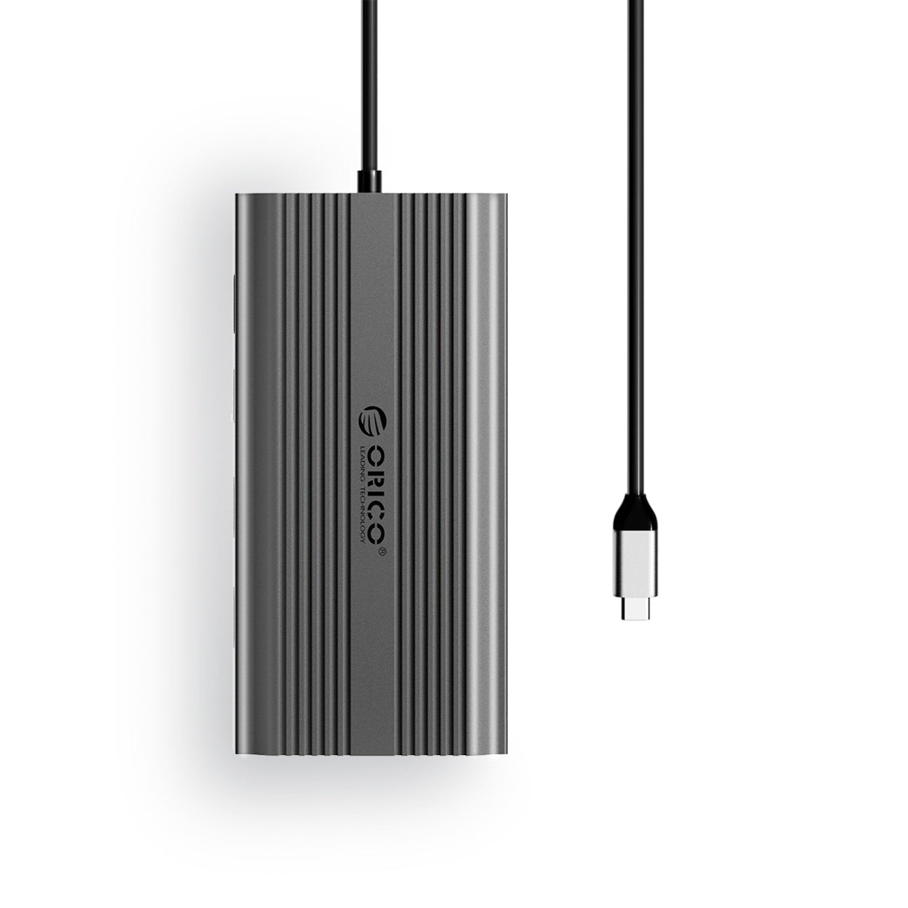 Orico XDR 12in1 USB-C stotis USB-A USB-C HDMI 4K VGA RJ45 Gigabit PD 100W SD ir microSD kortelės skaitytuvas - Pilka --...