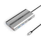 Orico XDR 12in1 USB-C stotis USB-A USB-C 2x HDMI 4K 60Hz DisplayPort 4K 60Hz RJ45 Gigabit PD 100W SD ir microSD kortelės...
