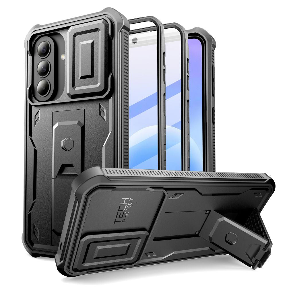 Tech-Protect Kevlar Cam+ 2-Set dėklas Samsung Galaxy A57 5G - Juodas -- Samsung Galaxy A57 5G