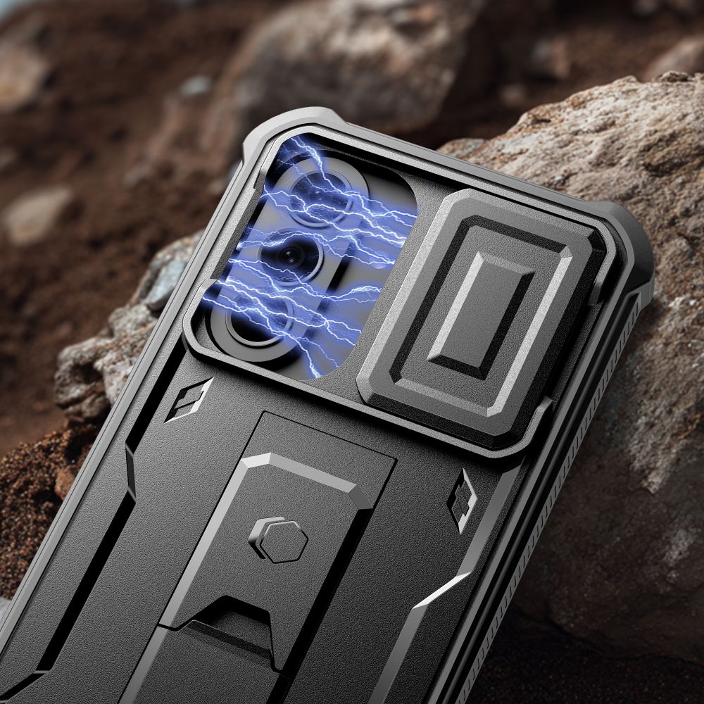Tech-Protect Kevlar Cam+ 2-Set dėklas Samsung Galaxy A57 5G - Juodas -- Samsung Galaxy A57 5G