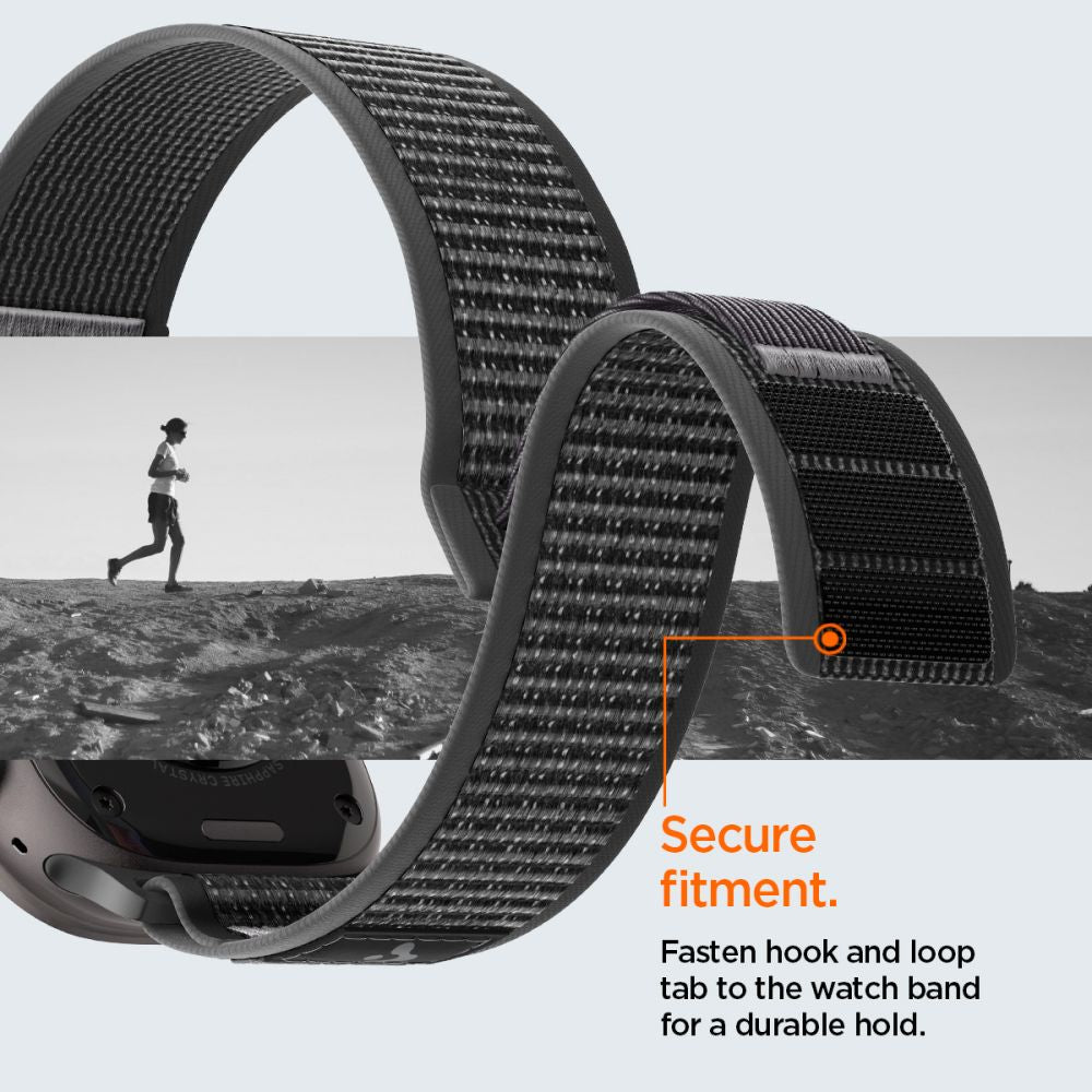 Spigen Athlex Air 2 dirželis Apple Watch 44/45/46/49mm - juodas ir pilkas -- Apple Watch 44/45/46/49mm