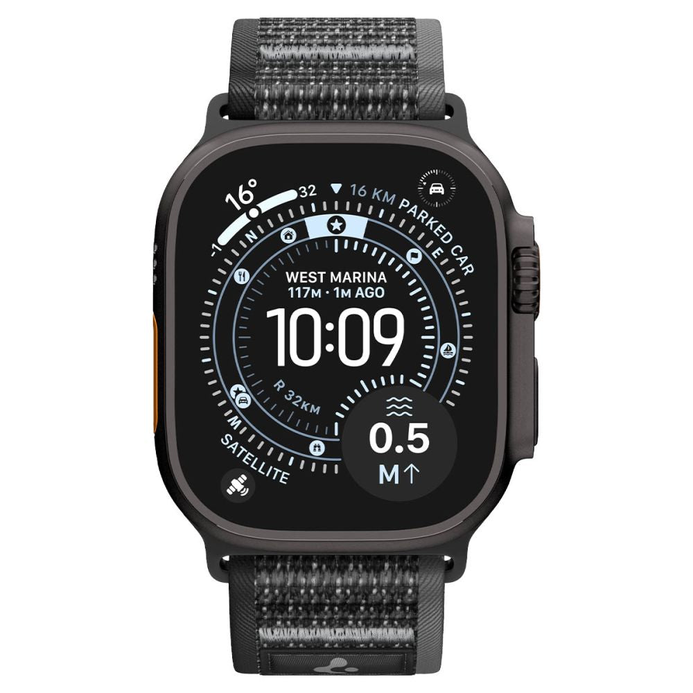 Spigen Athlex Air 2 dirželis Apple Watch 44/45/46/49mm - juodas ir pilkas -- Apple Watch 44/45/46/49mm