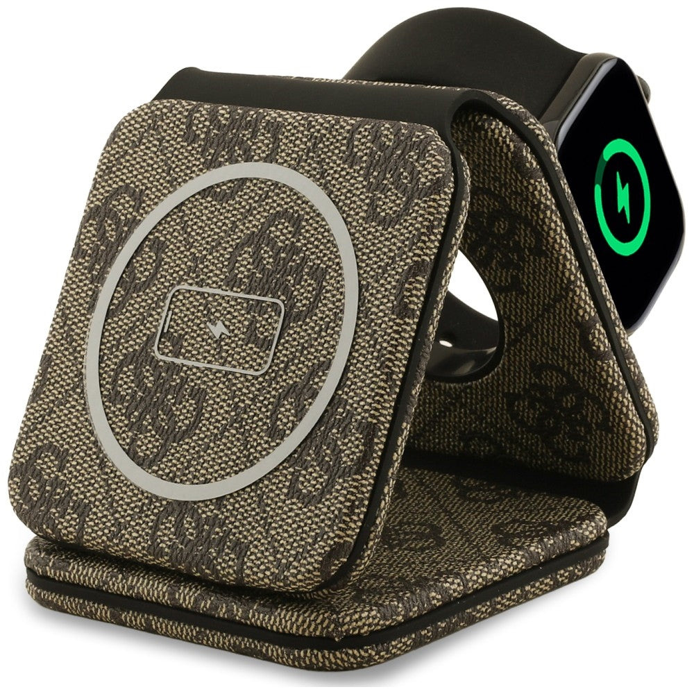 Indukcinis kroviklis Guess 4G MagSafe 3in1 15W - rudas -- Cell phone chargers