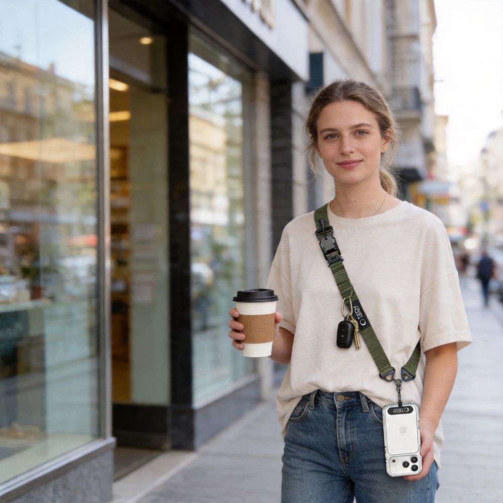 Tech-Protect C9S Rope Crossbody telefono dirželis - žalias -- Other phone accessories