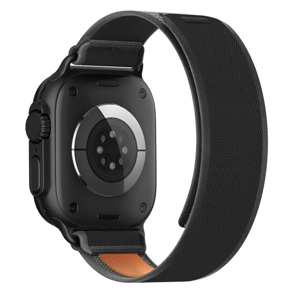 Tech-Protect Nylon Elite dirželis Apple Watch 44 / 45 / 46 / 49 mm - Juodas ir oranžinis -- Apple Watch 44/45/46/49mm