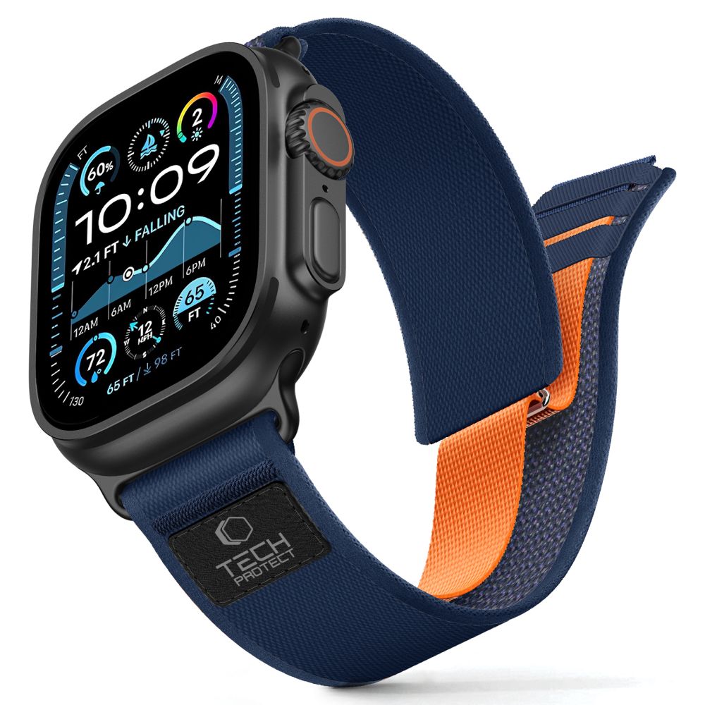 Tech-Protect Nylon Elite dirželis Apple Watch 44 / 45 / 46 / 49 mm - Tamsiai mėlynas -- Apple Watch 44/45/46/49mm