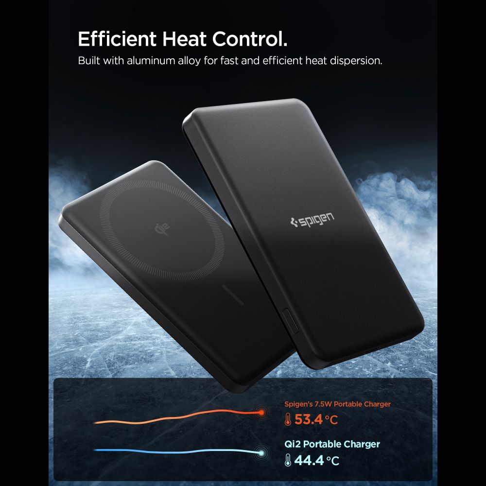 Spigen Essential EA2205MQ 5000MAH 22.5W QI2 Power Bank – Juodas -- Powerbanks