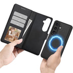Tech-Protect Wallet MagSafe dėklas Samsung Galaxy S26 - Matinė juoda -- Samsung Galaxy S26