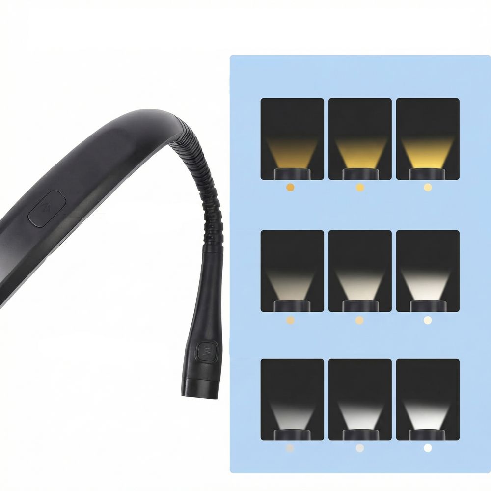Tech-Protect LL200 belaidė skaitymo lempa ant kaklo - juoda -- Cell phone cables