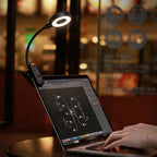 Tech-Protect LL100 belaidė lempa su spaustuku + USB-A / USB-C laidas 30 cm - juoda -- Cell phone cables