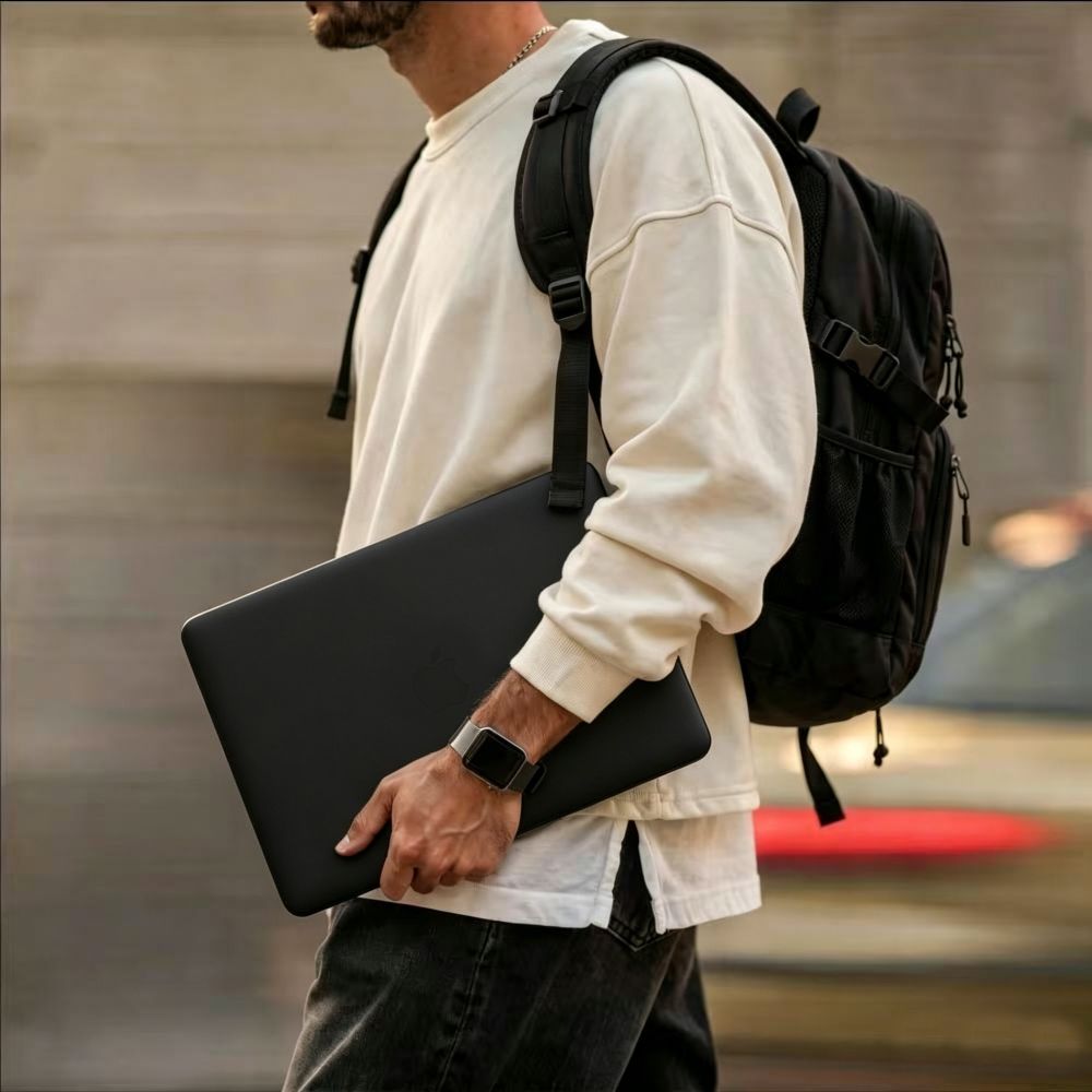 Tech-Protect Softshell dėklas MacBook Air 13" 2023/2024/2025/2026 - matinė juoda -- MacBook Air 13" 2023/2024/2025/2026