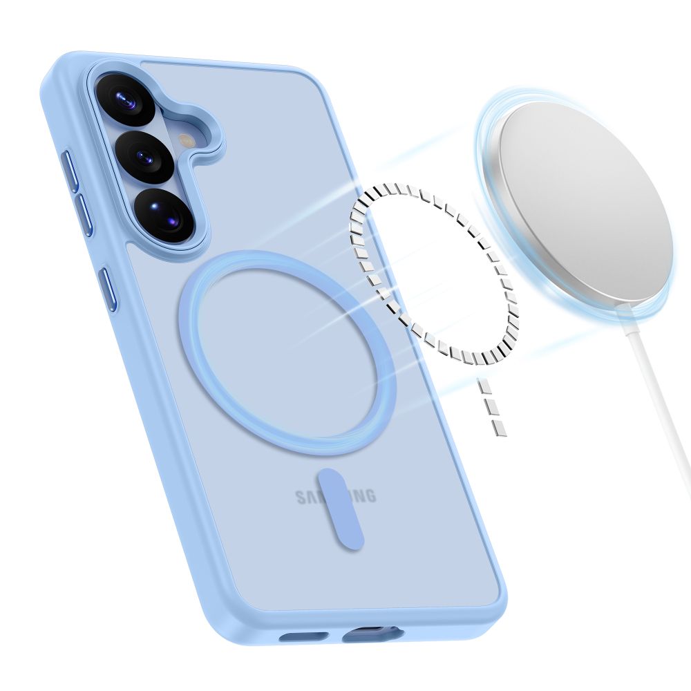 Tech-Protect Magmat MagSafe dėklas Samsung Galaxy S26 - Matinė mėlyna -- Samsung Galaxy S26