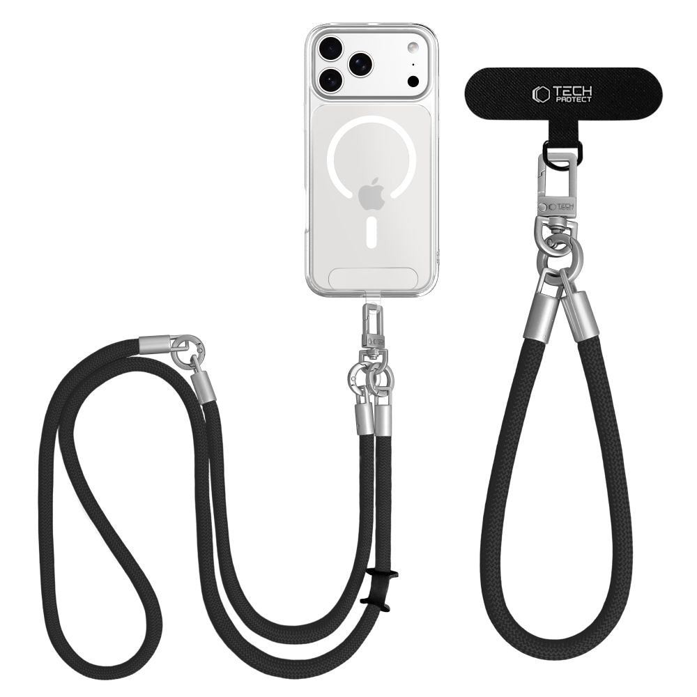 Tech-Protect C10S Rope telefono dirželis - juodas ir titano -- Other phone accessories