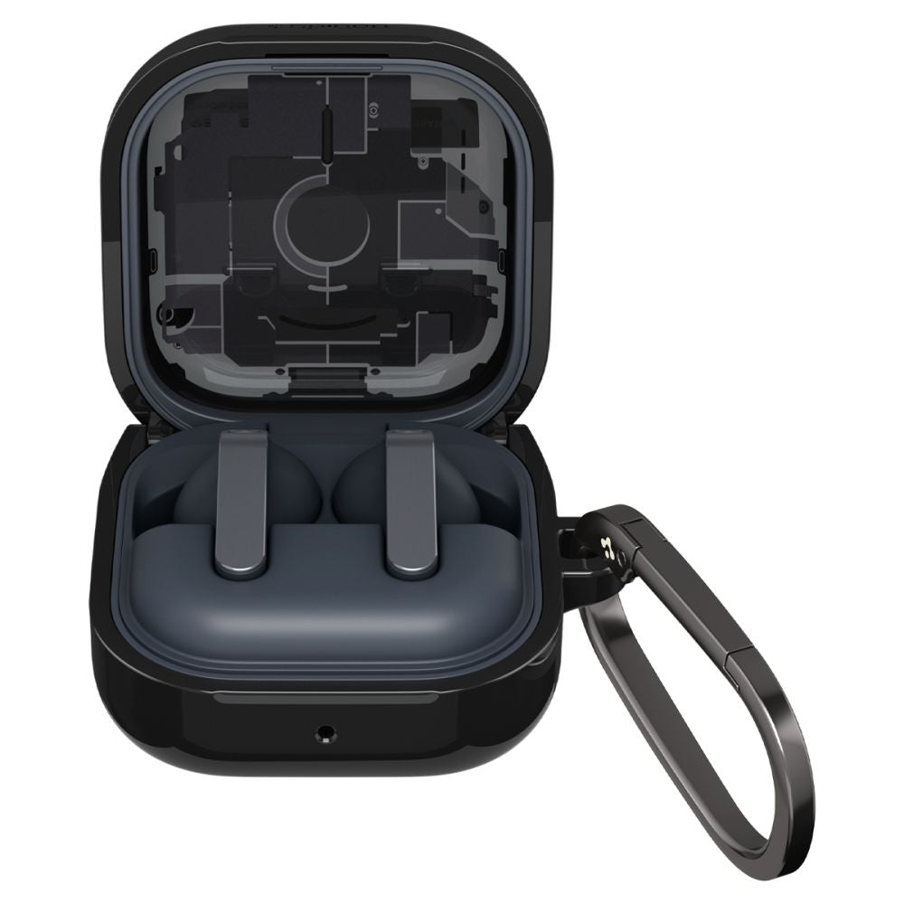 Spigen Ultra Hybrid Zero One dėklas Samsung Galaxy Buds 4 / 4 Pro - Juodas -- Samsung Galaxy Buds 4 / Samsung Galaxy Buds...