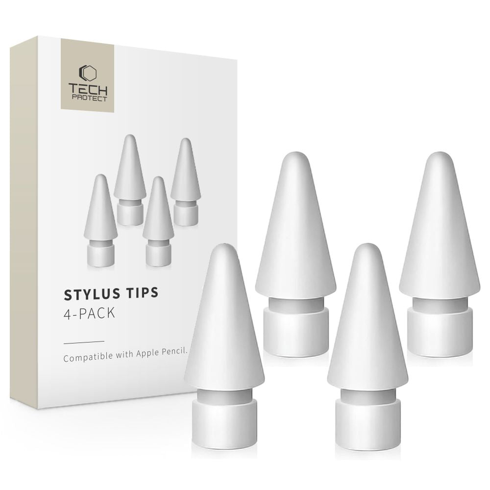 Tech-Protect Stylus Tips Apple Pencil 4 vnt. rinkinys - Balta -- Apple Pencil