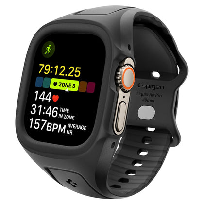 Spigen Liquid Air Pro dirželis, skirtas Apple Watch Ultra 49mm – juodas -- Apple Watch Ultra 49mm