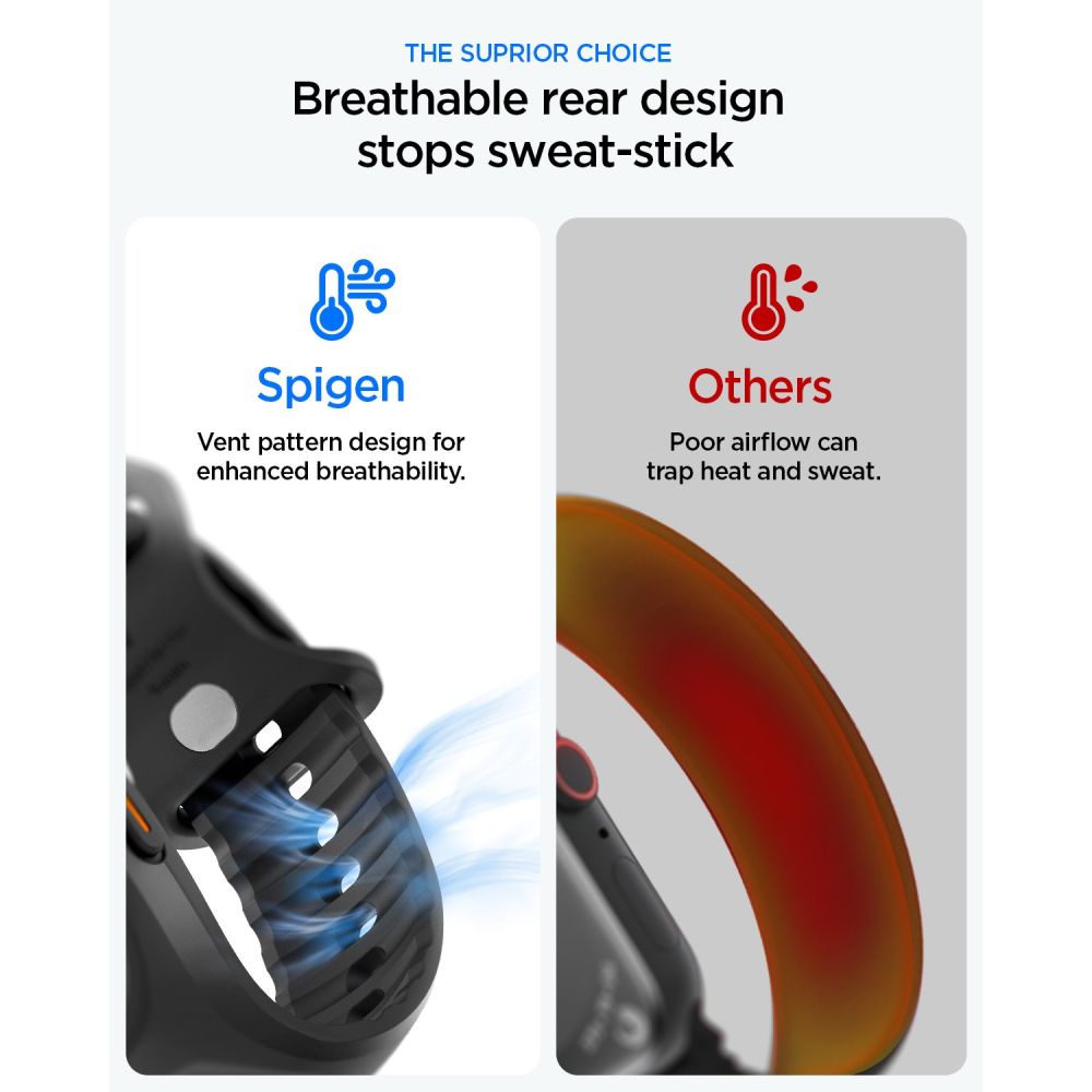 Spigen Liquid Air Pro dirželis, skirtas Apple Watch Ultra 49mm – juodas -- Apple Watch Ultra 49mm