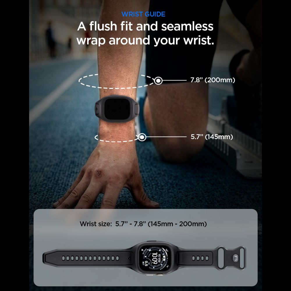 Spigen Liquid Air Pro dirželis, skirtas Apple Watch Ultra 49mm – juodas -- Apple Watch Ultra 49mm