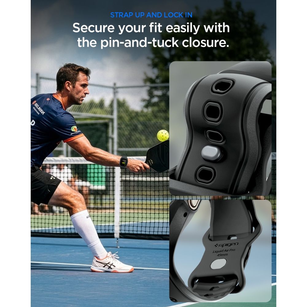 Spigen Liquid Air Pro dirželis, skirtas Apple Watch Ultra 49mm – juodas -- Apple Watch Ultra 49mm