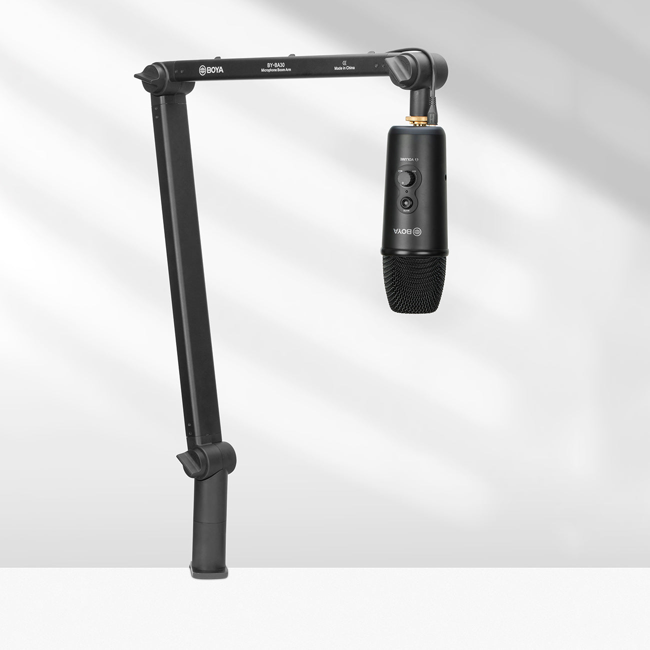 Boya BY-BA30 stalinė mikrofonų svirtelė su paslepta kabelio valdymu - juoda -- Microphones