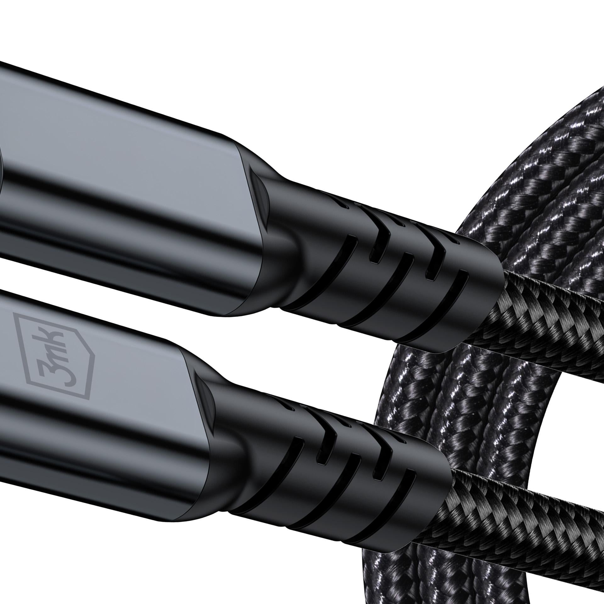 3mk Hyper Cable N-SERIES USB-C / USB-C Thunderbolt 4 2m 48V / 5A 40Gb/s 240W 8K60Hz - juodas -- Cell phone cables