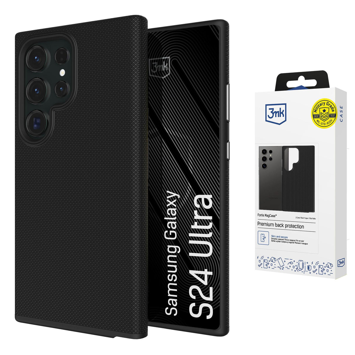 3mk Fortis MagCase, skirtas Samsung Galaxy S24 Ultra – juodas -- Samsung Galaxy S24 Ultra