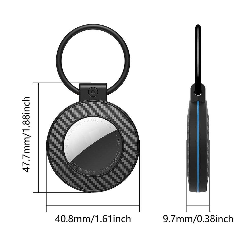 Airtag atvejas su anglies pluošto šablonu pakabukas, 4 vnt. - įvairiatsvygos -- Other phone accessories