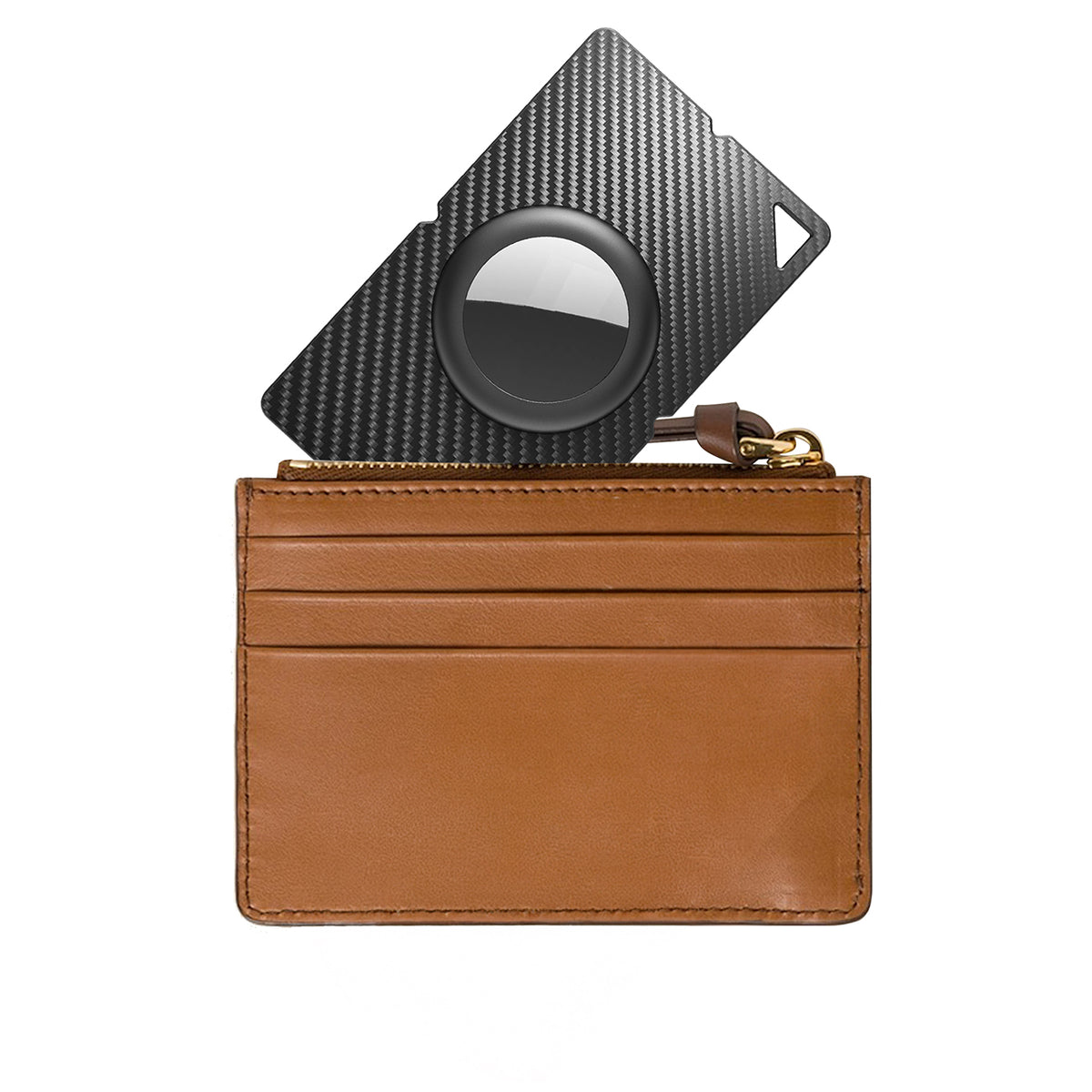 Airtag anglies pluošto rašto piniginės kortelės dėklas - juodas -- Other phone accessories