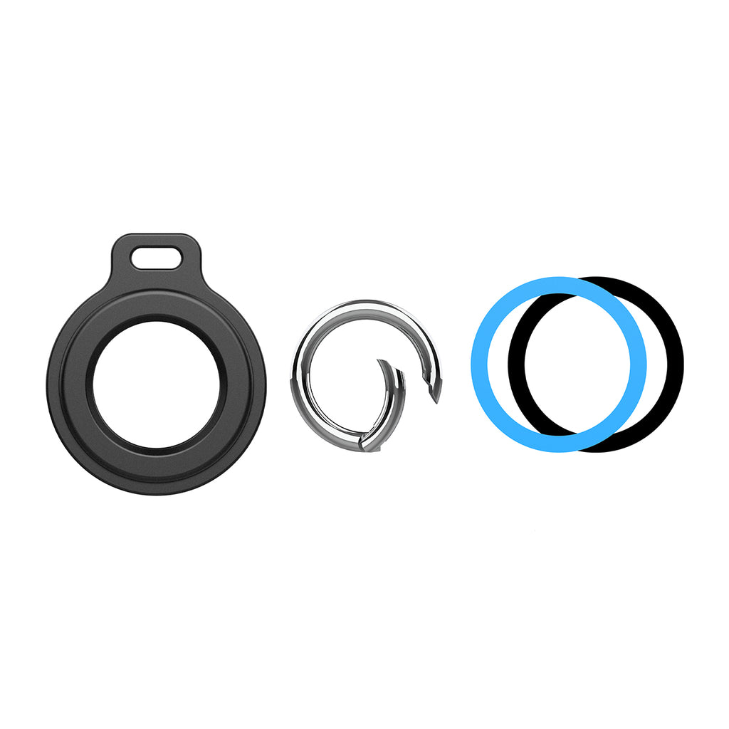 AirTag dėklas su spyruokline sagimi, 2 vnt. - juodas -- Other phone accessories