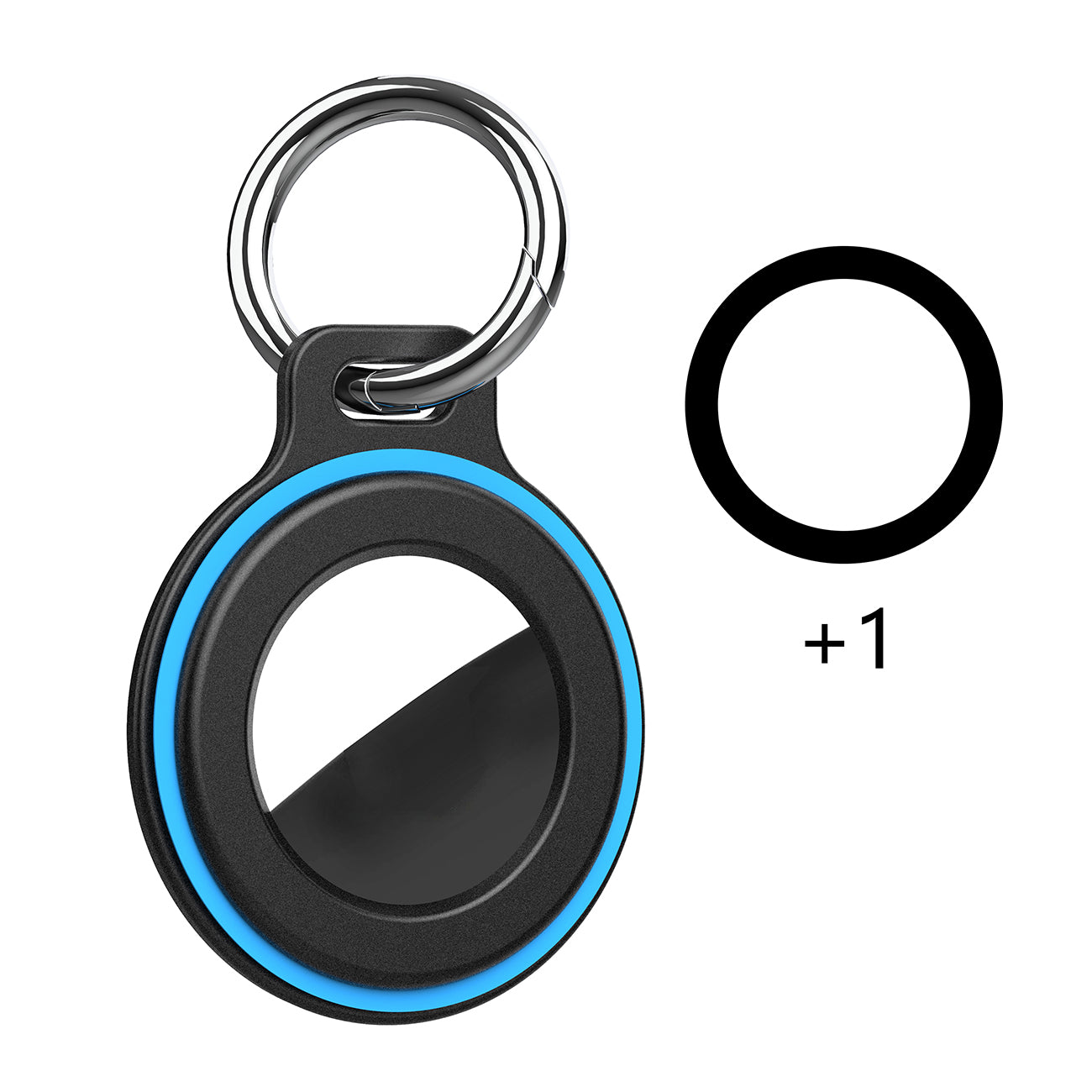 AirTag dėklas su spyruokline sagimi, 2 vnt. - juodas -- Other phone accessories