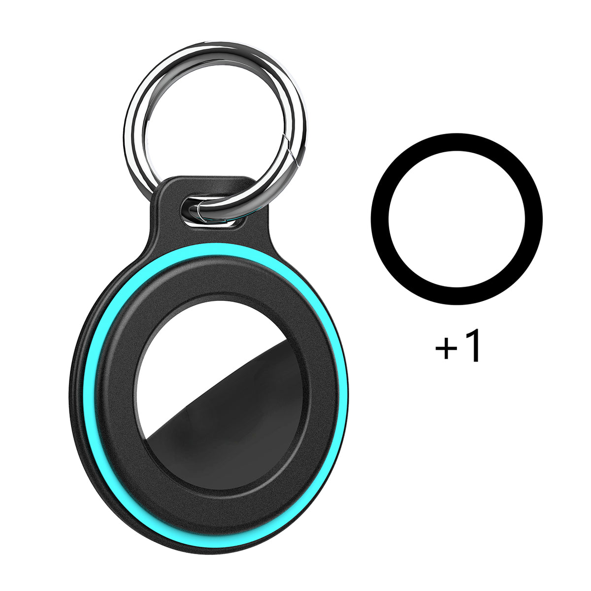 AirTag dėklas su spyruokline sagimi, 2 vnt. - juodas -- Other phone accessories