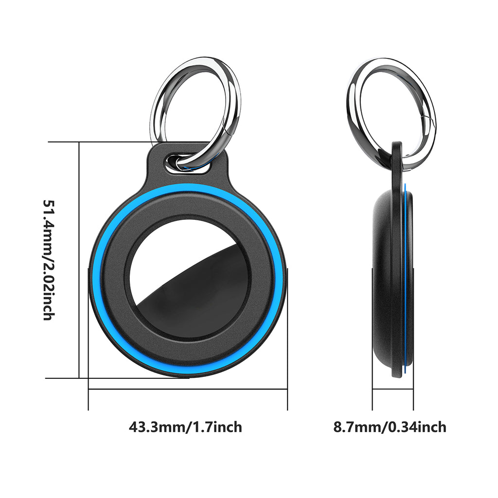 AirTag dėklas su spyruokline sagimi, 2 vnt. - juodas -- Other phone accessories