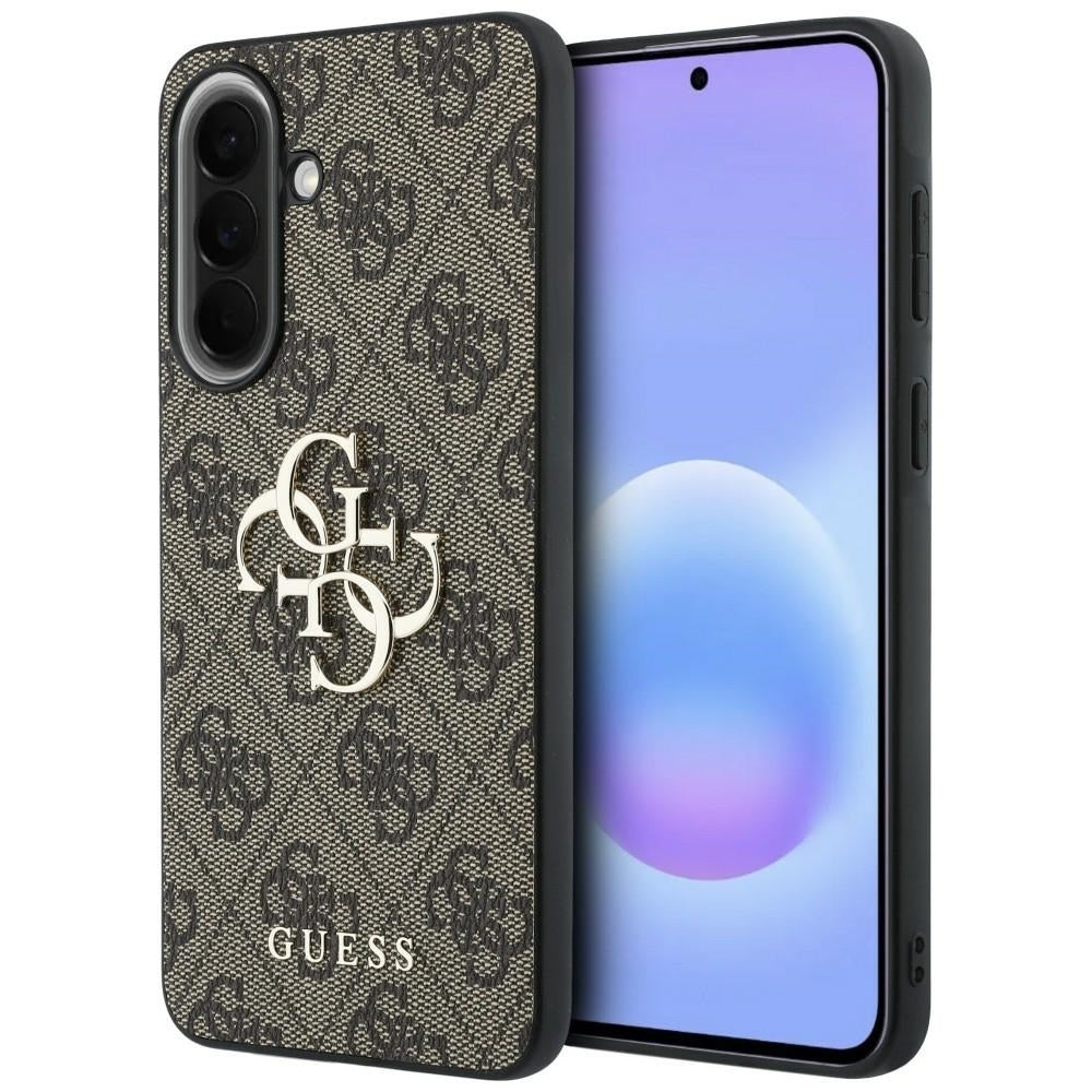 Guess Leather 4G Metal Logo dėklas Samsung Galaxy A37 5G - rudas -- Samsung Galaxy A37 5G
