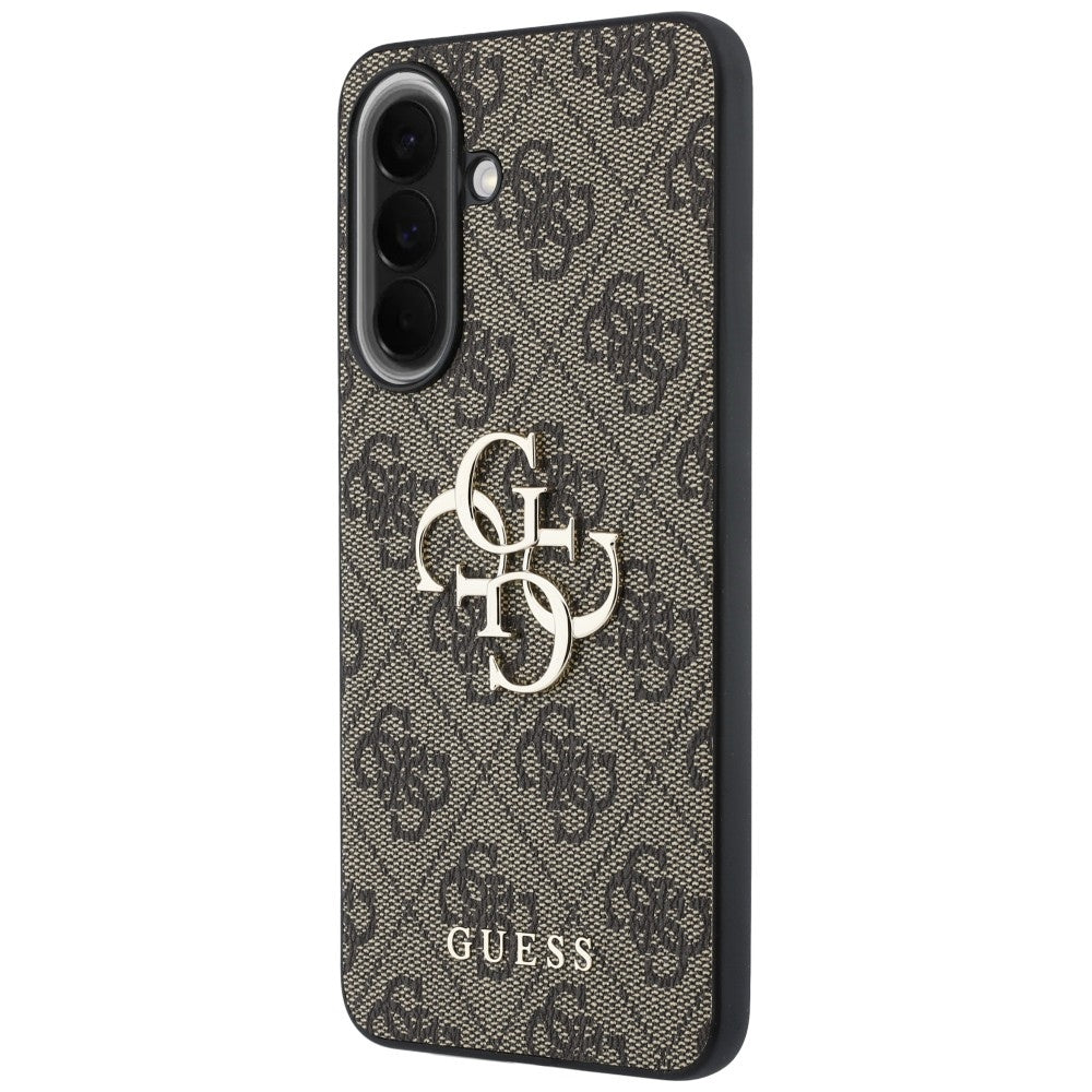 Guess Leather 4G Metal Logo dėklas Samsung Galaxy A37 5G - rudas -- Samsung Galaxy A37 5G