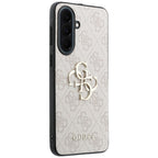 Guess Leather 4G Metal Logo dėklas Samsung Galaxy A37 5G - rožinis -- Samsung Galaxy A37 5G
