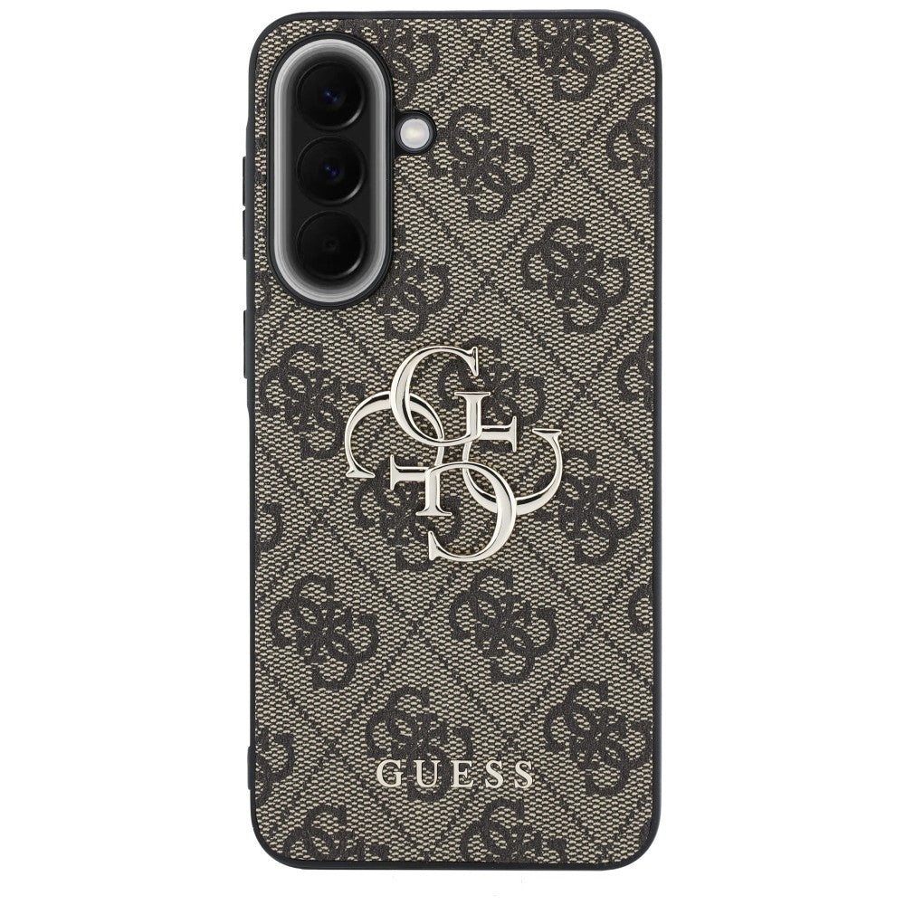 Guess Leather 4G Metal Logo dėklas Samsung Galaxy A57 5G - rudas -- Samsung Galaxy A57