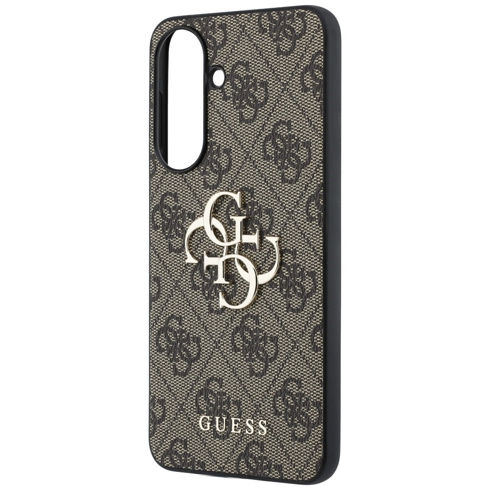 Guess Leather 4G Metal Logo dėklas Samsung Galaxy A57 5G - rudas -- Samsung Galaxy A57