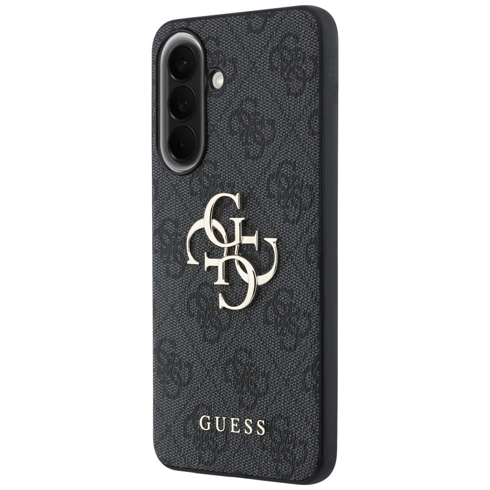 Guess Leather 4G Metal Logo dėklas Samsung Galaxy A57 5G - juodas -- Samsung Galaxy A57